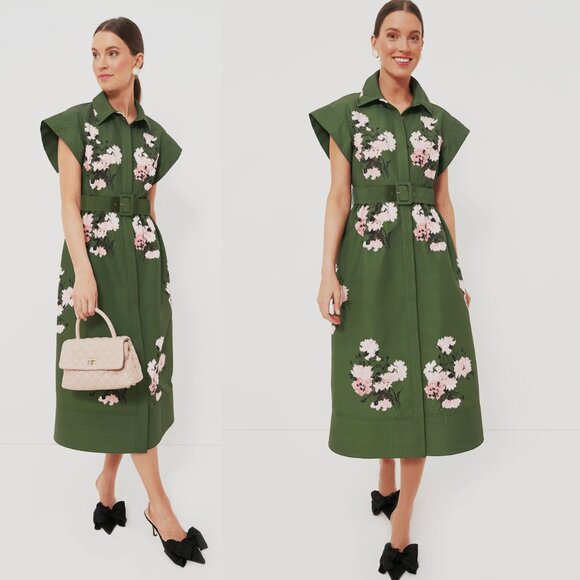 Tuckernuck Dresses & Skirts - Tuckernuck | NEW Olive and Pressed Powder Floral Chloe Maxi Dress Size M